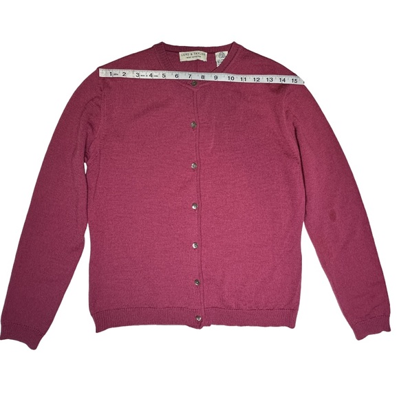 Vintage Merino Wool LORD & TAYLOR Woolmark Made In Italy Knit Cardigan Sweater - Picture 6 of 12